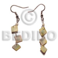 dangling 8mm mother of pearl shell (MOP) triple diamond