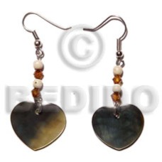 dangling dangling 20mmx20mm heart blacklip with bone