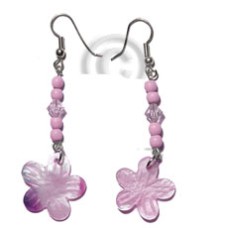 dangling 20mm pastel pink hammershell flower with