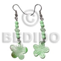 dangling 20mm pastel green hammershell flower with