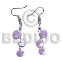dangling triple 10mm lilac round hammershell