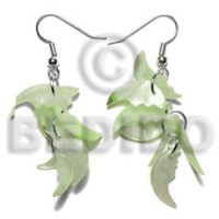 dangling 17mmx8mm pastel green hammershell 7pcs. quarter