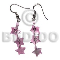 dangling 10mm pastel pink triple star hammershell