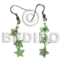 dangling 10mm pastel green triple star hammershell