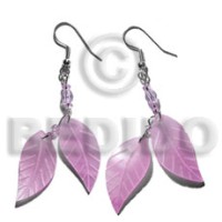 dangling double leaf pastel pink hammershell 25mm
