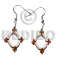 dangling white clam  glass beads combination