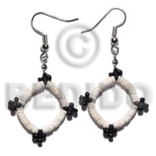 dangling white clam  glass beads combination