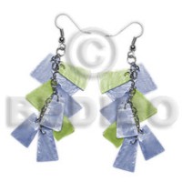 dangling subdued blue green 20mmx15mm capiz 9pcs. in