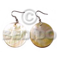 dangling 30mm round mother of pearl shell (MOP)
