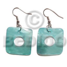 dangling 35mm square hammershell  aqua blue