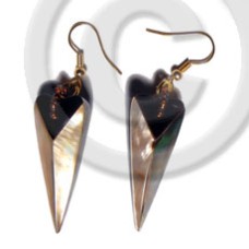 dangling 38mmx15mm laminated pointed multi sided brownlip blackt
