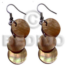 dangling 3pcs. round 15mm brownlip