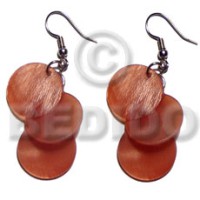dangling 3pcs. round 15mm orange hammershell