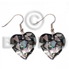 dangling heart 35mm laminated paua hammershell combination with