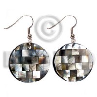 dangling 25mm round brownlip blocking with resin