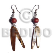 dangling 2 pcs. 40mmx8mm brownlip sticks with