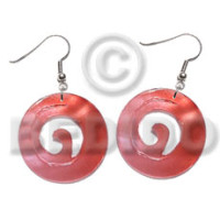 dangling 20mm round swirl kabibe pendant two