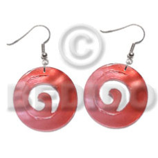 dangling 20mm round swirl kabibe pendant two