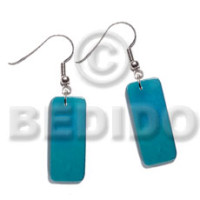 dangling 20mmx8mm rectangular two tone blue green combination