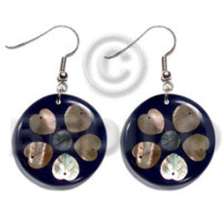 dangling 35mm round laminated brownlip hearts with