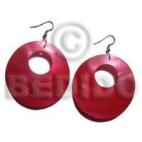 dangling red round 35mm kabibe shell with 14mm hole