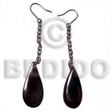 dangling 30mmx15mm thin teardrop blacktab shell in 1.5in metal c