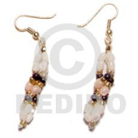 dangling 1 .5in. twisted troca rice beads