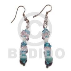 dangling troca w. crystal nuggets and