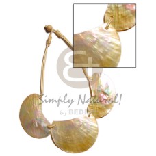 3 pc. 60mm mother of pearl shell (MOP) with cord