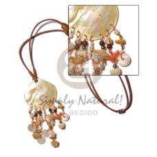 45mm mother of pearl shell (MOP) with dangling shell and