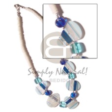 painted striped capiz and crystals accent in