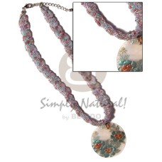 intertwined flat glass beads choker with 40mm