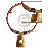 tan 2 3mm coco heishe wire choker with