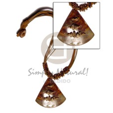 pie cut brown lip 45mm pendant with