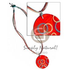 3 rows wax cord with red round