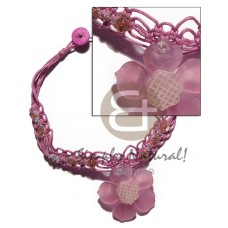 old rose wax cord macrame choker with