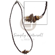 glass beads with brownlip chunks combination