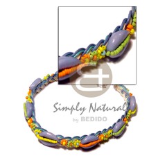 colored sigay in wax cord macrame choker