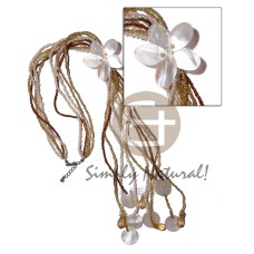 5 layers glass beads with hammershell flower