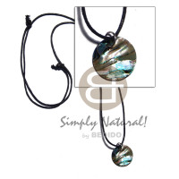25mm paua abalone on adjustable wax cord