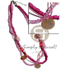 3 layers 2 3mm coco heishe,glass beads wax