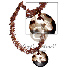 13 rows copper wire choker with brown