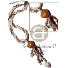 3 layers twisted and tassled white