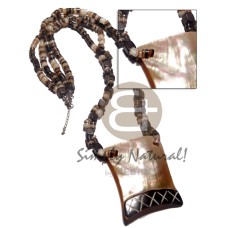 2 layers 4 5mm brownlip heishe with dark