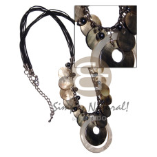 4 layers black wax cord with dangling