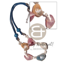 2 rows wax cord with pastel colored