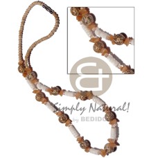 2 3mm coco Pokalet natural with white clam,buri