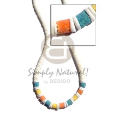 graduated white clam with pastel colored heishe