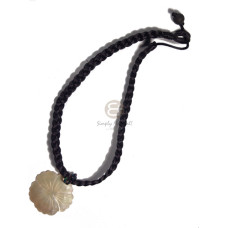 satin black cord flat braided macrame with