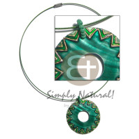 coated green cable wire neckline with handpainted